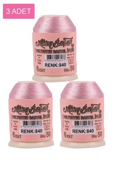 3 Adet Altınbaşak Oya ve Dantel İpi 20 gr - Royaleks - No: 840 ürün görseli 1