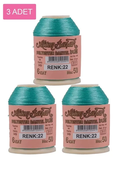 3 Adet Altınbaşak Oya ve Dantel İpi 20 gr - Royaleks - No: 022 ürün görseli 1