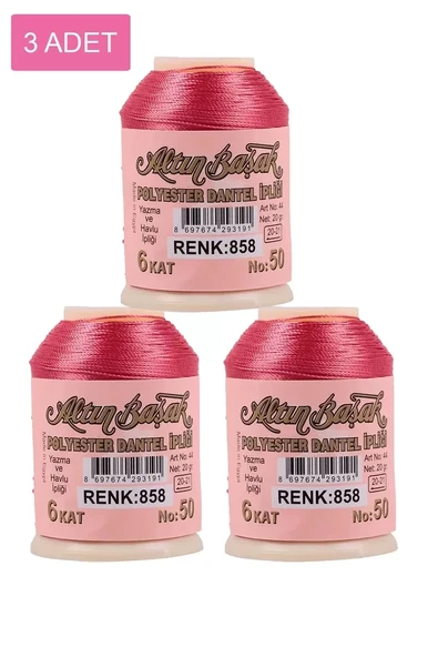 3 Adet Altınbaşak Oya ve Dantel İpi 20 gr - Royaleks - No: 858 ürün görseli 1
