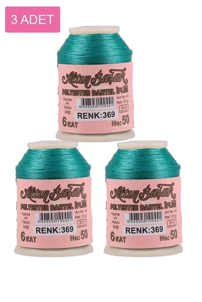 3 Adet Altınbaşak Oya ve Dantel İpi 20 gr - Royaleks - No: 369 ürün görseli 1