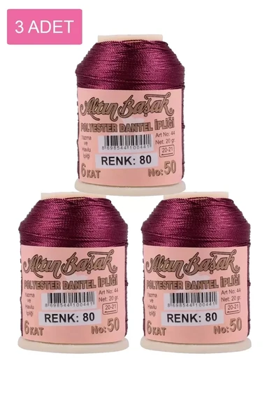 3 Adet Altınbaşak Oya ve Dantel İpi 20 gr - Royaleks - No: 080 ürün görseli 1