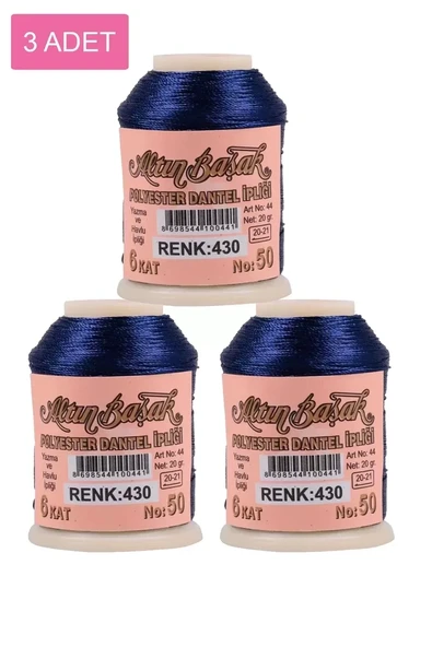 3 Adet Altınbaşak Oya ve Dantel İpi 20 gr - Royaleks - No: 430 ürün görseli 1