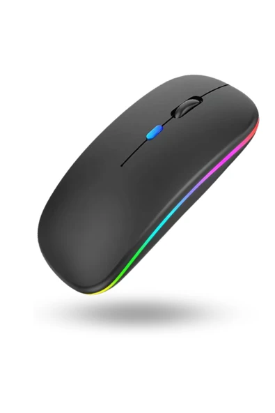 Büro Ev Ofis Bilgisayarı için Rgb Siyah Şarjlı Kablosuz Mouse ürün görseli 1