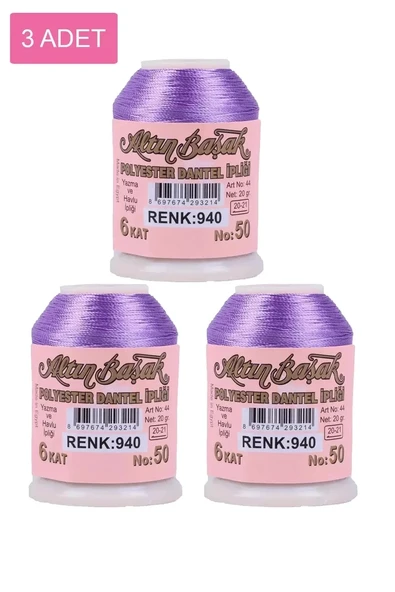 3 Adet Altınbaşak Oya ve Dantel İpi 20 gr - Royaleks - No: 940 ürün görseli 1