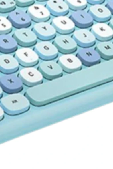 Büro Ev Ofis Bilgisayarı için Sevimli Mavi Klavye Mouse Seti - Resim 2