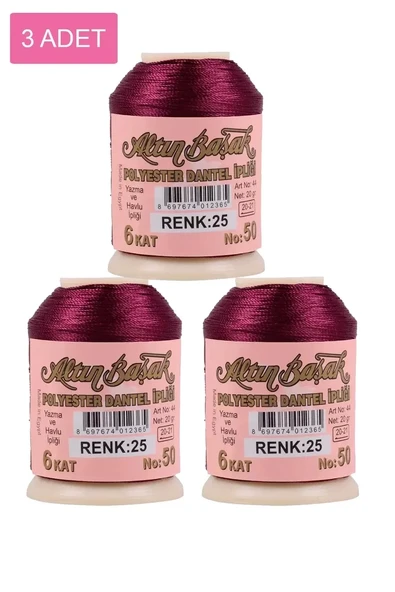 3 Adet Altınbaşak Oya ve Dantel İpi 20 gr - Royaleks - No: 025 ürün görseli 1