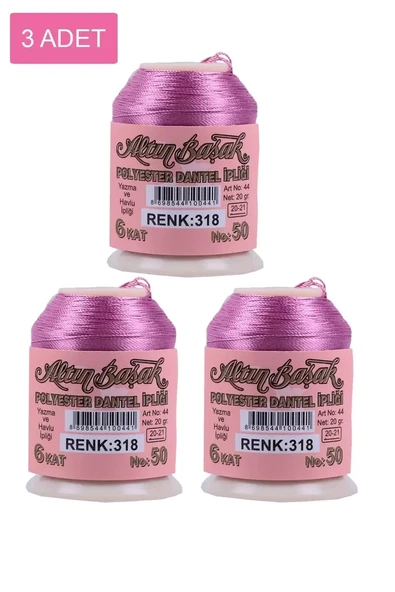 3 Adet Altınbaşak Oya ve Dantel İpi 20 gr - Royaleks - No: 318 ürün görseli 1