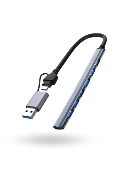 Büro Ev Ofis Cihazları için UsbC-7HUB Metal Hub ürün görseli 1