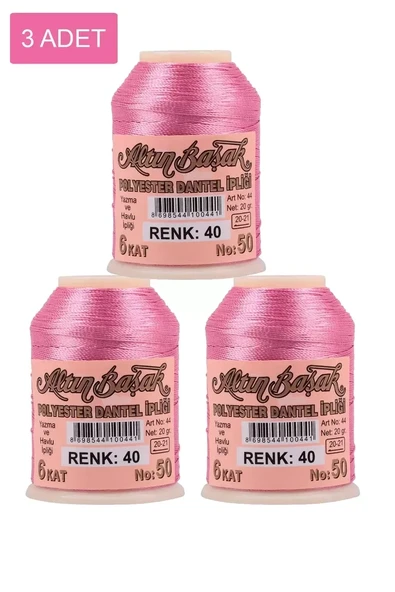 3 Adet Altınbaşak Oya ve Dantel İpi 20 gr - Royaleks - No: 040 ürün görseli 1