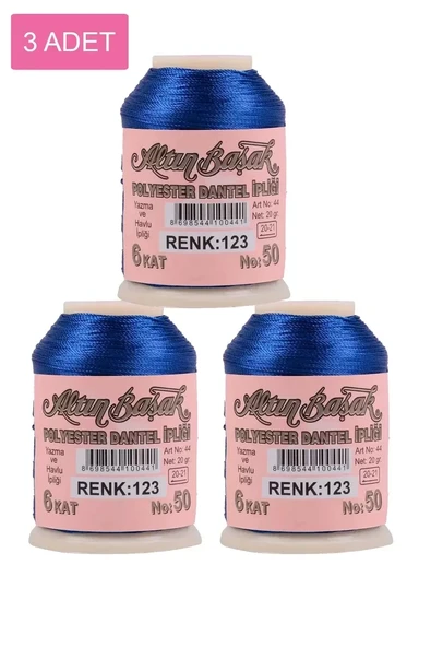 3 Adet Altınbaşak Oya ve Dantel İpi 20 gr - Royaleks - No: 123 ürün görseli 1
