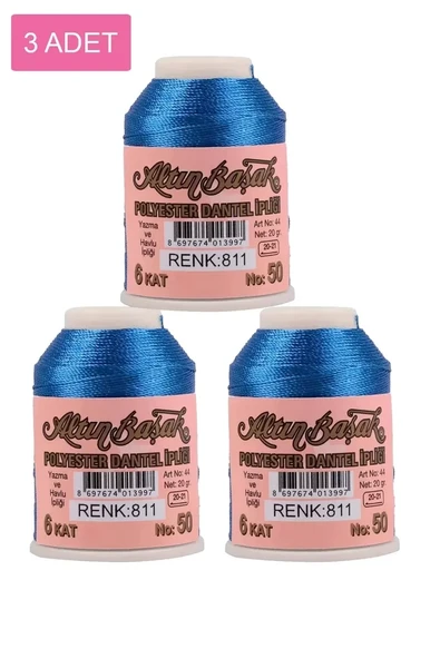 3 Adet Altınbaşak Oya ve Dantel İpi 20 gr - Royaleks - No: 811 ürün görseli 1