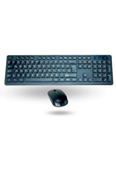 Büro Ev Ofis Bilgisayarı için Klasik Kablosuz Wifi Klavye Mouse Seti ürün görseli 1