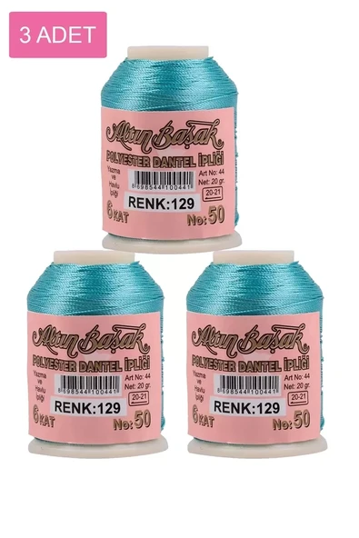 3 Adet Altınbaşak Oya ve Dantel İpi 20 gr - Royaleks - No: 129 ürün görseli 1