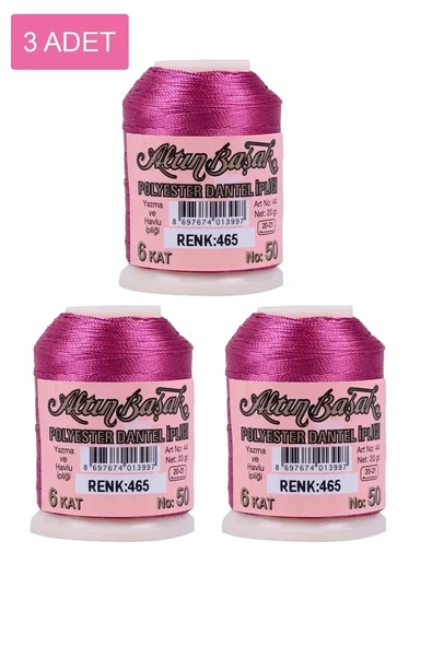 3 Adet Altınbaşak Oya ve Dantel İpi 20 gr - Royaleks - No: 465 ürün görseli 1