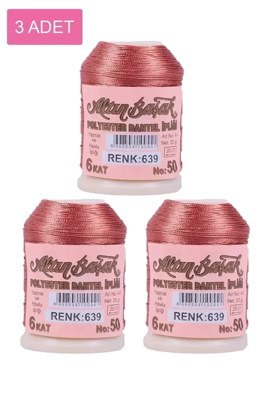 3 Adet Altınbaşak Oya ve Dantel İpi 20 gr - Royaleks - No: 639 ürün görseli 1