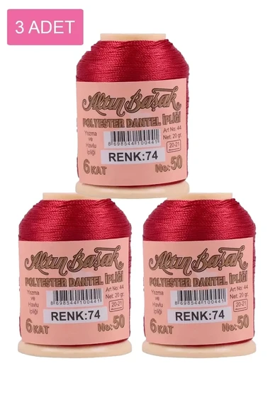 3 Adet Altınbaşak Oya ve Dantel İpi 20 gr - Royaleks - No: 074 ürün görseli 1