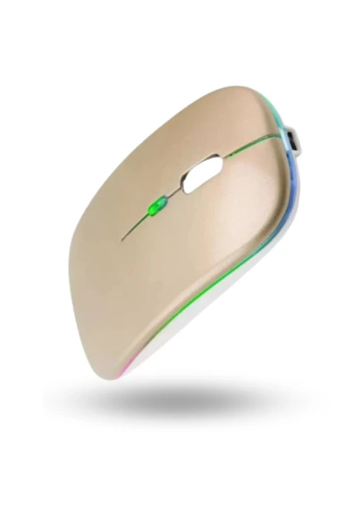 Büro Ev Ofis Bilgisayarı için Rgb Golden Şarjlı Kablosuz Mouse ürün görseli 1