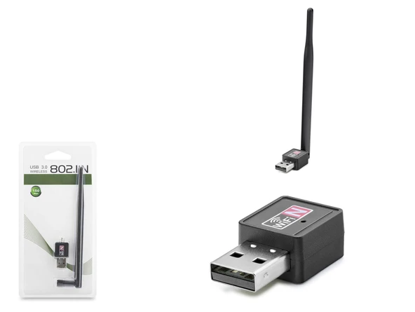 Büro Ev Ofis Network Bağlantısı için Siyah 150MBPS Usb Wifi Adaptör ürün görseli 1