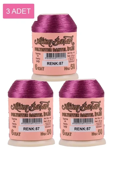 3 Adet Altınbaşak Oya ve Dantel İpi 20 gr - Royaleks - No: 087 ürün görseli 1