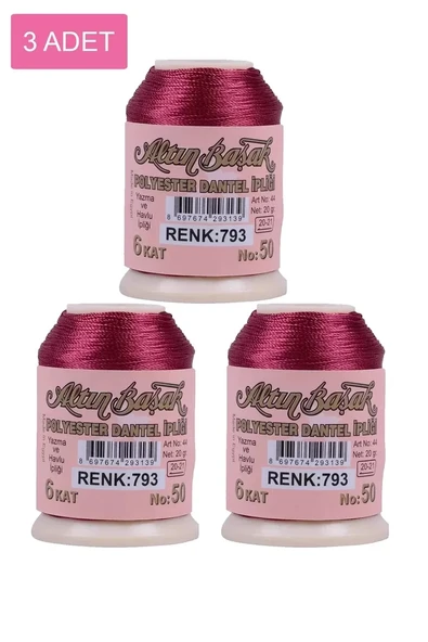 3 Adet Altınbaşak Oya ve Dantel İpi 20 gr - Royaleks - No: 793 ürün görseli 1