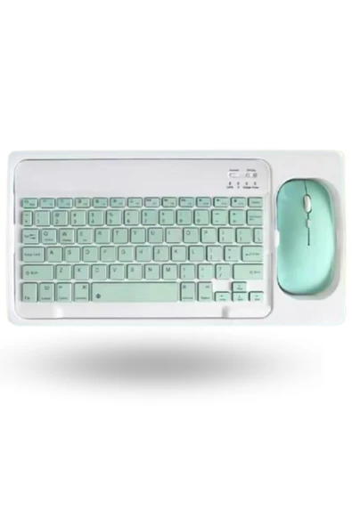 Büro Ev Ofis Bilgisayarı için Kablosuz Yeşil Bluetooth Klavye Mouse Seti ürün görseli 1