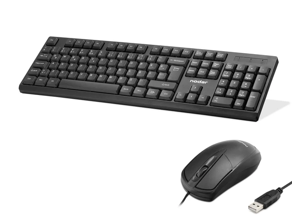 Büro Ev Ofis Bilgisayarı için Siyah Klavye Mouse Seti ürün görseli 1