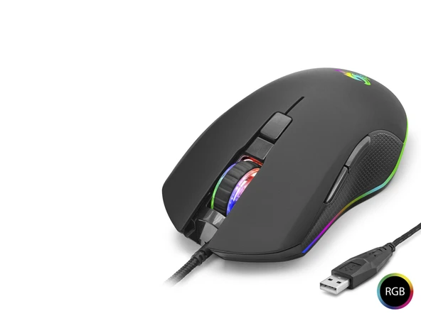 Büro Ev Ofis Bilgisayarı için Siyah Rgb Gaming Oyuncu Mouse ürün görseli 1