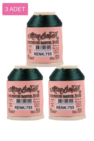 3 Adet Altınbaşak Oya ve Dantel İpi 20 gr - Royaleks - No: 755 ürün görseli 1