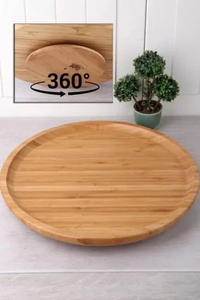Dönerli Bambu Sunum Tabağı 30 Cm Royaleks-DS3030 ürün görseli 1