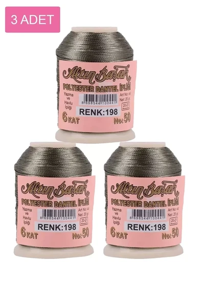 3 Adet Altınbaşak Oya ve Dantel İpi 20 gr - Royaleks - No: 198 ürün görseli 1