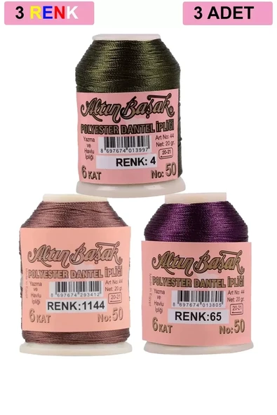 3 Adet Altınbaşak Oya ve Dantel İpi 20 gr - Royaleks - No: 1144 - 065 - 004 ürün görseli 1