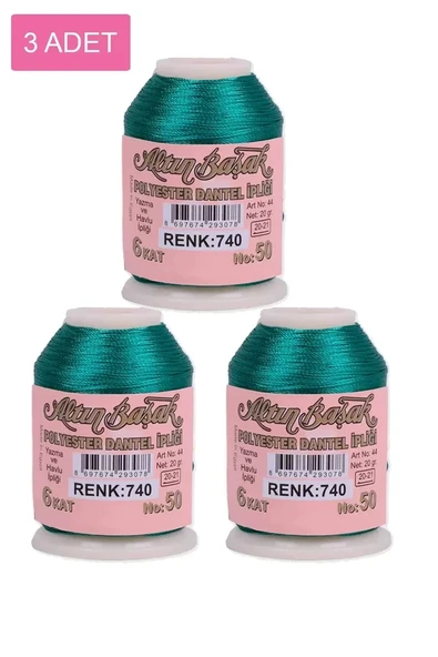 3 Adet Altınbaşak Oya ve Dantel İpi 20 gr - Royaleks - No: 740 ürün görseli 1