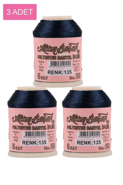3 Adet Altınbaşak Oya ve Dantel İpi 20 gr - Royaleks - No: 135 ürün görseli 1