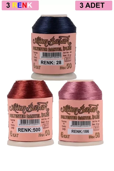 3 Adet Altınbaşak Oya ve Dantel İpi 20 gr - Royaleks - No: 500 - 186 - 028 ürün görseli 1
