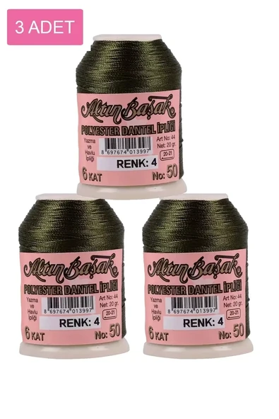 3 Adet Altınbaşak Oya ve Dantel İpi 20 gr - Royaleks - No: 004 ürün görseli 1