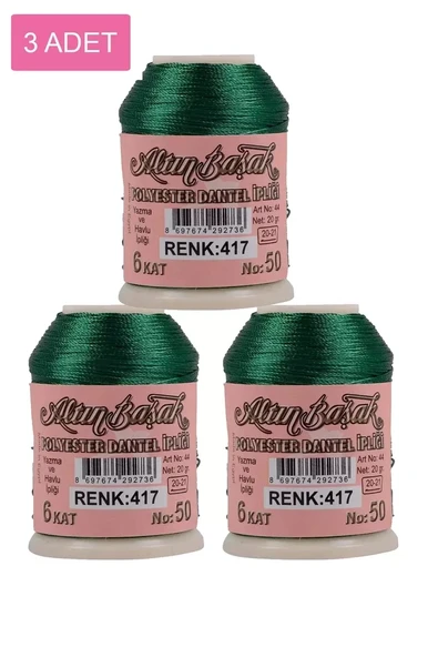 3 Adet Altınbaşak Oya ve Dantel İpi 20 gr - Royaleks - No: 417 ürün görseli 1