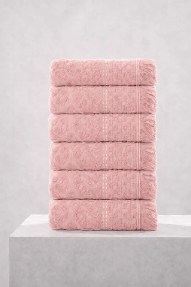 6'lı Agora Pembe El Havlusu - 50x80 Cm, 170 Gr, %100 Pamuk, Spa Ve Otel Havlusu ürün görseli 1