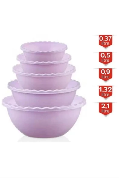 5’li Tırtıllı Yuvarlak Badya Royaleks-MRD809 ürün görseli 1