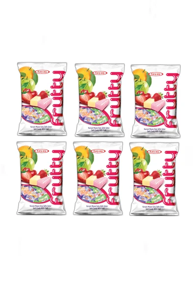 Tayaş Frutty Meyve Sulu Yumuşak Şekerleme 325 gram x 6 Paket ürün görseli 1