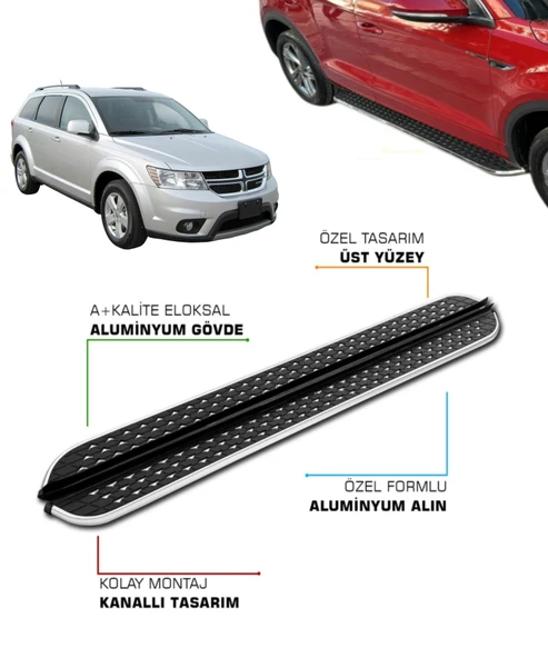 DODGE JOURNEY UYUMLU 2009 2010 2011 ARACA ÖZEL YAN BASAMAK ürün görseli 1