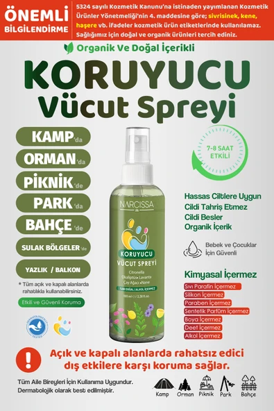 Narcissa Koruyucu Vücut Sprey, Dış Etkenlere Karşı Etkili Koruma ürün görseli 1