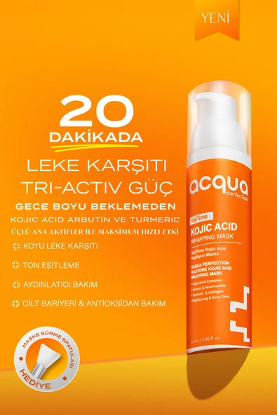 Acqua Perfection Kojitone | Kojic Acid ile Aydınlatıcı ve Leke Karşıtı Soyulabilir Kojik Asit-Zerdeçal Maske 70 ml ürün görseli 1