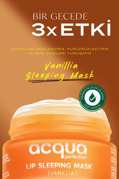 Acqua Perfection Lip Sleeping Mask Vanilla | Onarıcı & Canlandırıcı & Pürüzsüzleştirici Dudak Maskesi ürün görseli 1