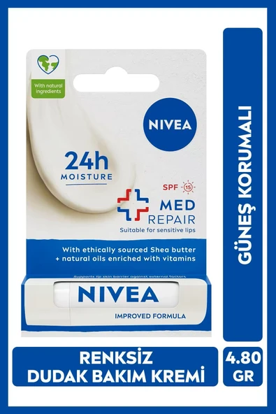 Nivea Bakım Yapan Dudak Bakım Kremi SPF 15 Med Repair 4,8 gr ürün görseli 1