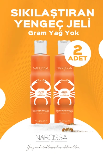 Narcissa 2 Adet - Sıkılaştırıcı Yengeç Jeli, Selülit Ve Çatlak Giderici Jel 250ml ürün görseli 1