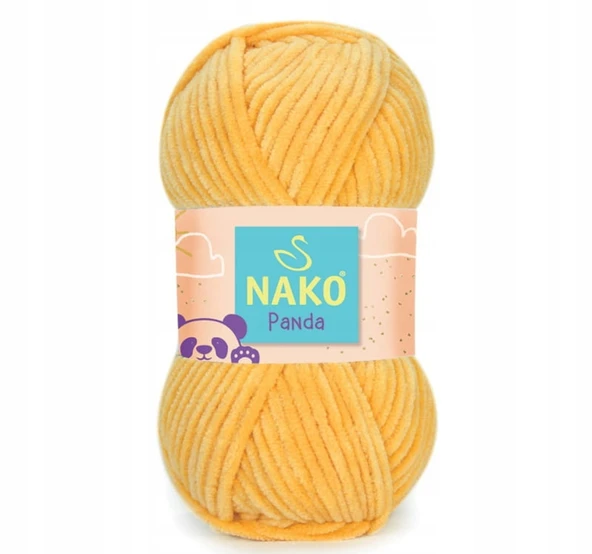 Nako Panda Kadife Ip Sarı 3052 5 Adet Örgü İpi ürün görseli 1