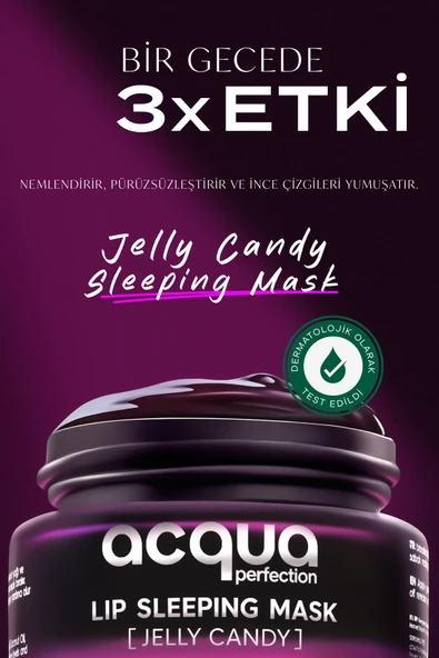 Acqua Perfection Lip Sleeping Mask Jelly Candy | Onarıcı & Canlandırıcı & Nemlendirici Dudak Maskesi ürün görseli 1