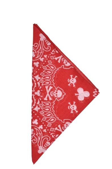 artıbir bodrum Bandana Kurukafa Desenli Kırmızı ürün görseli 1