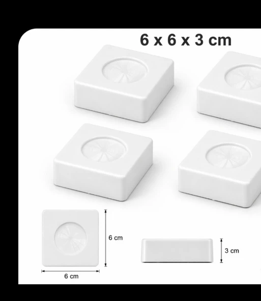 Makine Altı Yükseltici Takoz 6x6x3 cm Buzdolabı Yükseltme Aparatı 4’lü Set ürün görseli 1