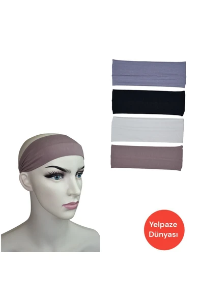 YELPAZE DÜNYASI 5 AL 4 ÖDE KAMPANYALI %100 PAMUK SPOR GÜNLÜK  SAÇ BANDI 4 LÜ SET ürün görseli 1